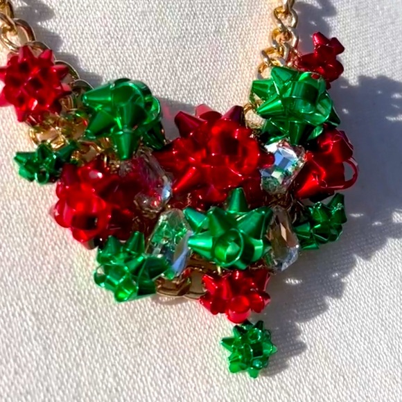 New Betsey Johnson Festive Bow Bib Necklace - Picture 8 of 14